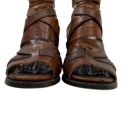 Freebird Claw Sandal Women Size 9 Gladiator Cage Brown Strappy Chunky Leather - Picture 4 of 12